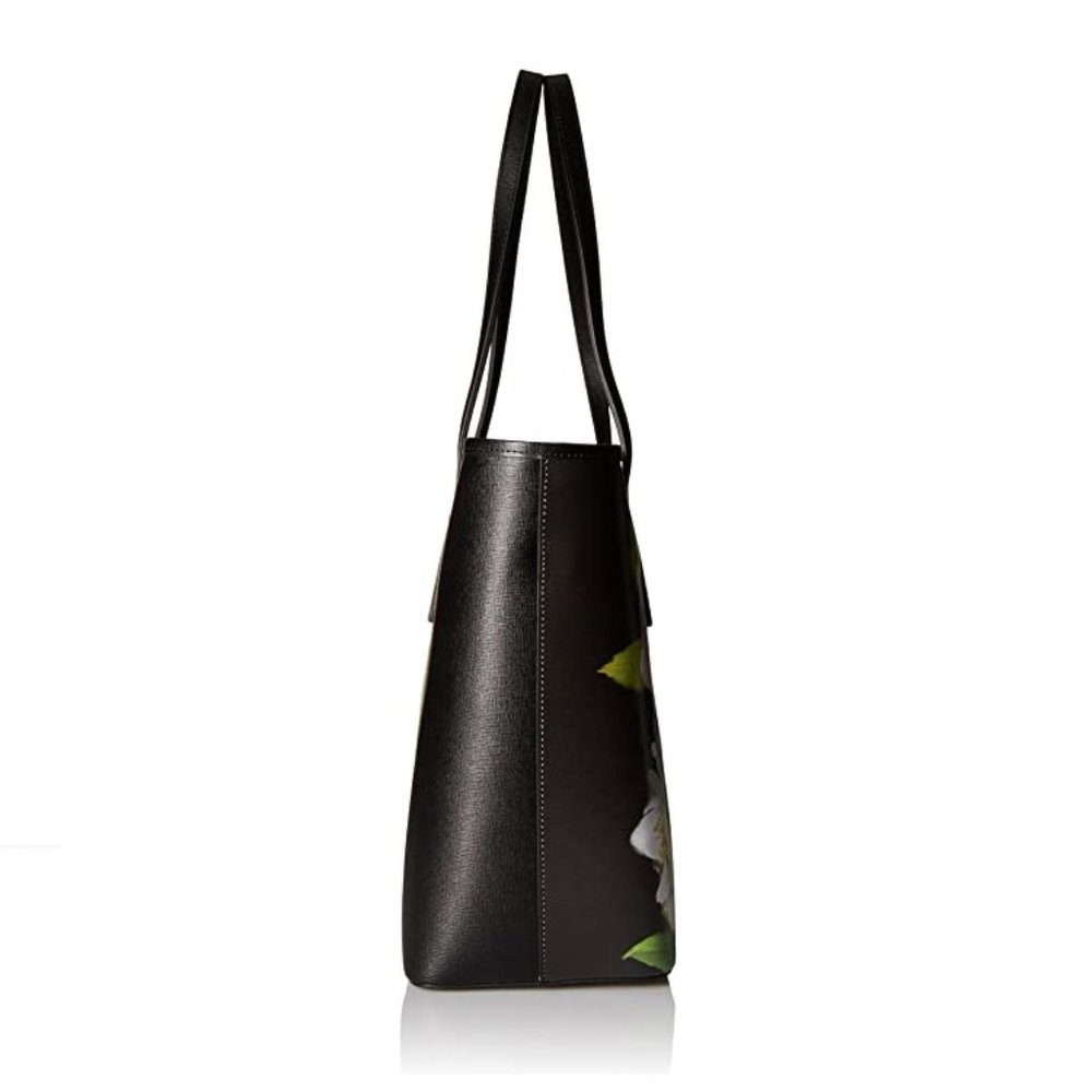 NWT Ted Baker London Leather Shopper Shoulder Tote Bag w/ Clutch Black Floral - Picture 5 of 9